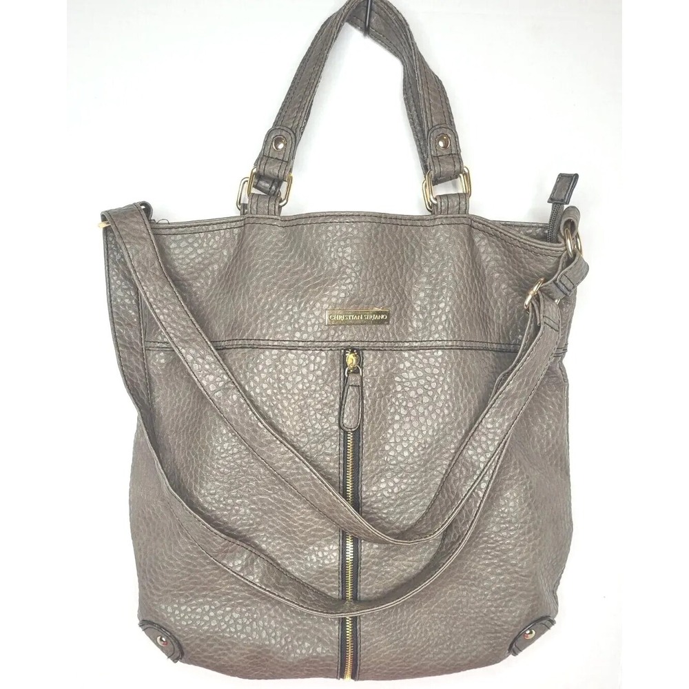 CHRISTIAN SIRIANO FOR PAYLESS LARGE‎ GRAY PURSE HANDBAG Fall Winter Large - Picture 2 of 8